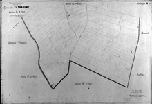 818106 Kadastrale kaart (minuutplan) van de gemeente Catharijne, Sectie A, tweede blad met de grenzen van het ...